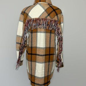 Plaid Long Shacket with Fridge
